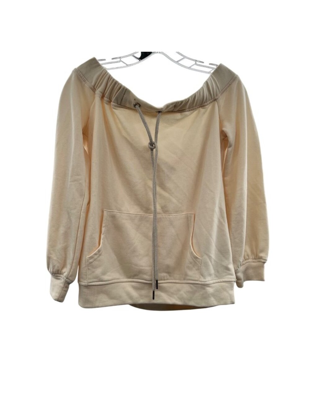 Essue Women's Off Shoulder Long Sleeve Top Cream Size Small